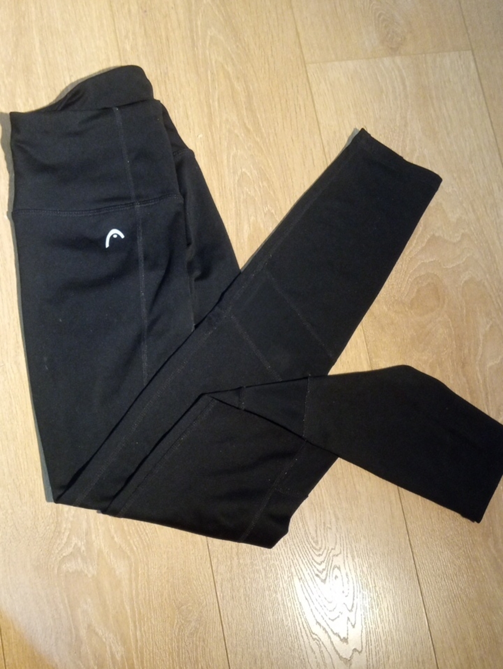 Head Black Leggings with White Logo